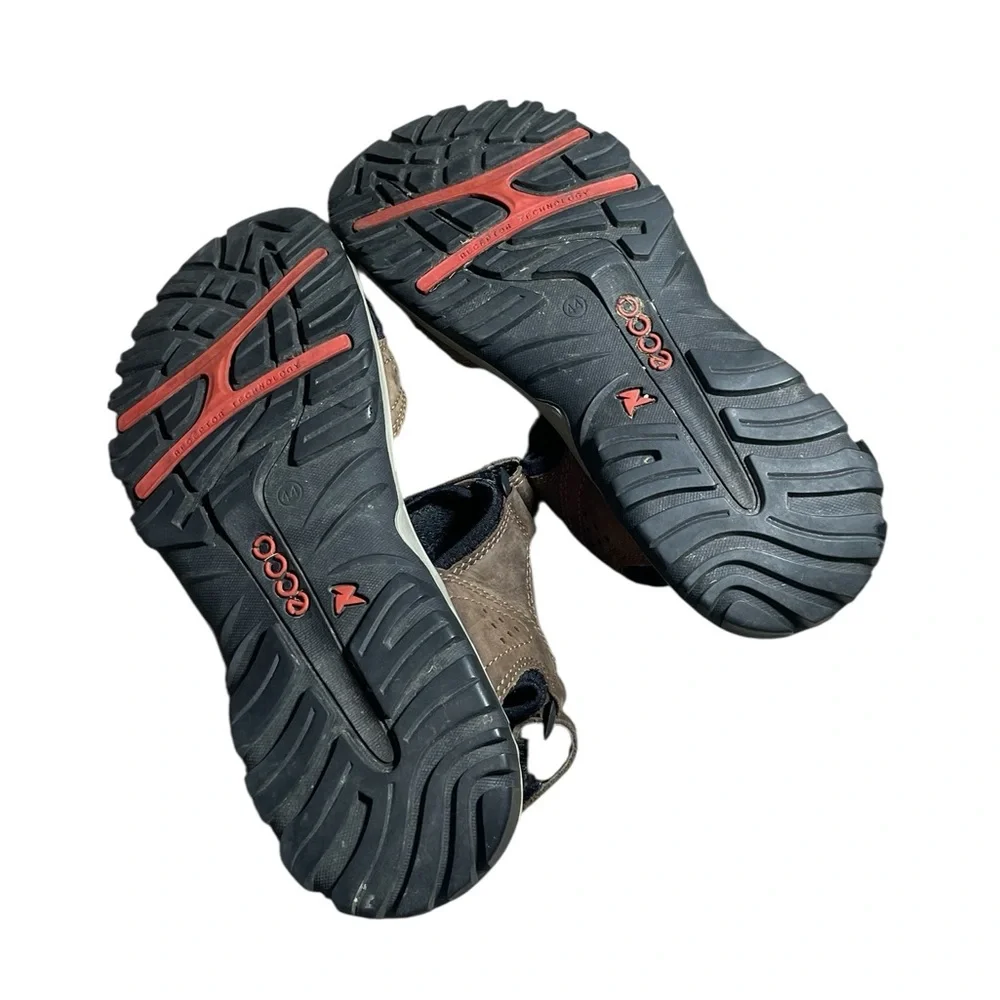 F3- ECCO Men's Black and Brown Sandals (44) US- 10/10.5